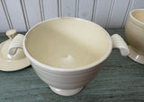 Vintage Ivory Fiesta Covered Sugar Bowl and Stick Handled Creamer - The Pink Rose Cottage 