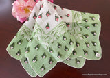 Tagged Linen Carol Stanley Pink and White Rosebud Vintage Handkerchief