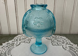 Vintage Indiana Glass Fairy Light Candle Lamp Blue