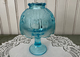 Vintage Indiana Glass Fairy Light Candle Lamp Blue