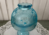 Vintage Indiana Glass Fairy Light Candle Lamp Blue