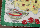 Vintage Souvenir Handkerchief Ohio State Map