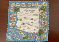 Unused Vintage Souvenir Handkerchief Arizona State Map