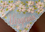 Vintage Souvenir Handkerchief Virginia State Map