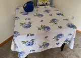 Vintage Springmaid Bold Blue Roses Tablecloth