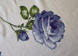 Vintage Springmaid Bold Blue Roses Tablecloth