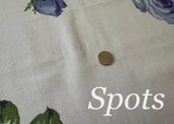 Vintage Springmaid Bold Blue Roses Tablecloth