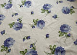 Vintage Springmaid Bold Blue Roses Tablecloth