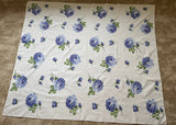 Vintage Springmaid Bold Blue Roses Tablecloth
