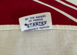Vintage Startex Starmont Maroon Tablecloth with Deep Pink Roses