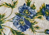 MWT Vintage Herrmann Blue Poppy Floral Handkerchief