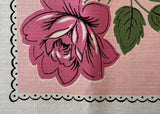 NOS Vintage Tablecloth Pink Roses and Daisies