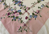 Vintage Prints E/S Dancing Flowers Morning Glories on Twig Trellis Tablecloth