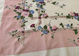 Vintage Prints E/S Dancing Flowers Morning Glories on Twig Trellis Tablecloth