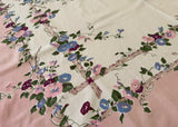 Vintage Prints E/S Dancing Flowers Morning Glories on Twig Trellis Tablecloth