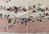 Vintage Prints E/S Dancing Flowers Morning Glories on Twig Trellis Tablecloth