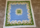 Vintage Parisian Prints Strawberry Patch on Blue Tablecloth