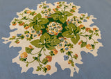 Vintage Parisian Prints Strawberry Patch on Blue Tablecloth