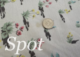 Vintage Teal and Pink Flowers and Plants Tablecloth