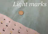 Vintage Teal and Pink Flowers and Plants Tablecloth