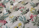 Vintage Teal and Pink Flowers and Plants Tablecloth