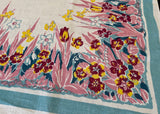 Vintage Pride of Flanders Tulips Daffodils Spring Flowers Tablecloth