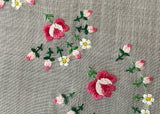MWT Celebritees Vintage Pink Embroidered Handkerchief Pink Rosebuds White Daisies