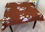 Vintage Wilendur Dogwood Tablecloth Brown