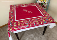 Vintage Red Calories Count and Food Tablecloth
