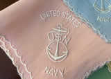 Set of 4 Vintage United States Navy Silk Souvenir Handkerchiefs