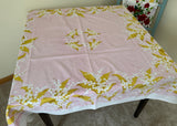 Vintage Fallani & Cohn Lily of the Valley on Pink Tablecloth