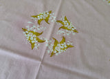 Vintage Fallani & Cohn Lily of the Valley on Pink Tablecloth