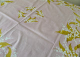 Vintage Fallani & Cohn Lily of the Valley on Pink Tablecloth