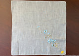 MWT Vintage Embroidered Blue Daisy Handkerchief with Tag