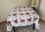 Vintage Wilendur Red Poppy Poppies Tablecloth