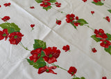 Vintage Wilendur Red Poppy Poppies Tablecloth