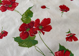 Vintage Wilendur Red Poppy Poppies Tablecloth