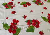 Vintage Wilendur Red Poppy Poppies Tablecloth