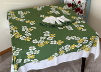 Vintage Leacock Dogwood Tablecloth and Napkins Set