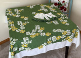 Vintage Leacock Dogwood Tablecloth and Napkins Set