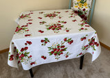 Vintage Wilendur Strawberries and Blossoms Tablecloth