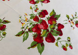 Vintage Wilendur Strawberries and Blossoms Tablecloth
