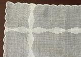 Vintage Blue Dogwood Floral Embroidered Handkerchief