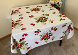 Vintage Wilendur Strawberries and Blossoms Tablecloth