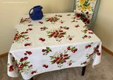 Vintage Wilendur Strawberries and Blossoms Tablecloth