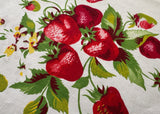 Vintage Wilendur Strawberries and Blossoms Tablecloth