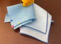 Set of Blue Art Deco Vintage Handkerchieves