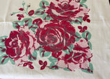 Vintage Bright Pink Roses with Jadite Leaves Tablecloth