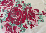 Vintage Bright Pink Roses with Jadite Leaves Tablecloth
