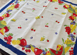 Vintage Wilendur Cherries Melons Berries Bananas Fruit Tablecloth
